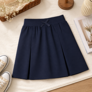 Girls Pull-On Pleated School Skirt